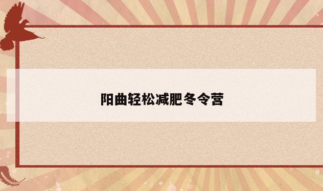 阳曲轻松减肥冬令营